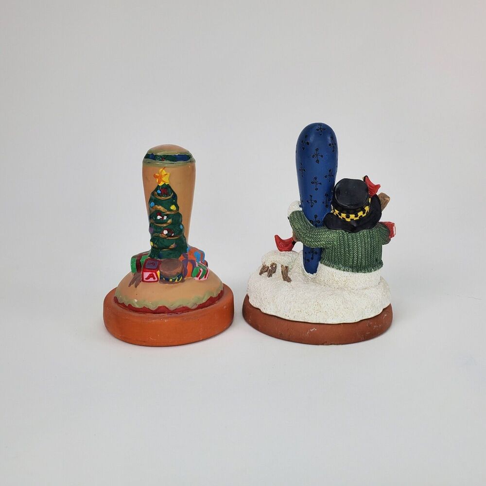 Christmas Terracotta Cookie Stamps Set Snowman Snowflake Christmas Tree 2pc - Picture 3 of 8